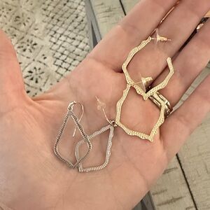 Kendra Scott Lot of Silver and Gold earrings